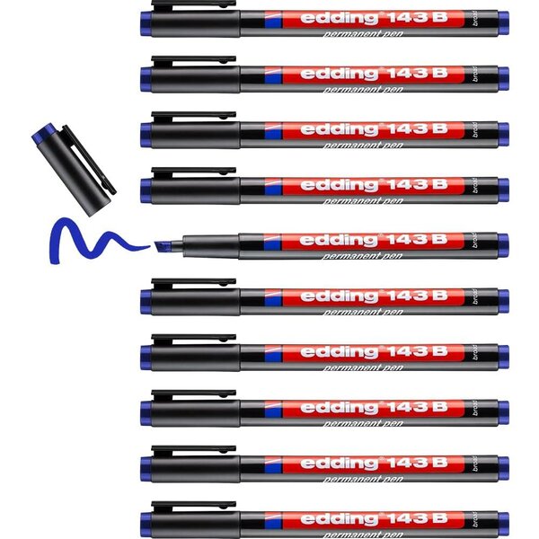 Feutre Permanent 143 b bleu 1-3 mm x 10 EDDING