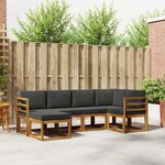 vidaXL Ensemble de canapés d'extérieur 6 Pièces Naturel et Anthracite