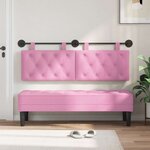 vidaXL Tête de lit suspendue Rose Tissu