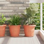 vidaXL Pots de plantes 6 Pièces Rouge brique Ø 26 x 21.5 cm Plastique