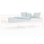 vidaXL Lit de jour sans matelas blanc bois de pin massif 90x200 cm