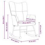 vidaXL Chaise à bascule Blanc crème Velours