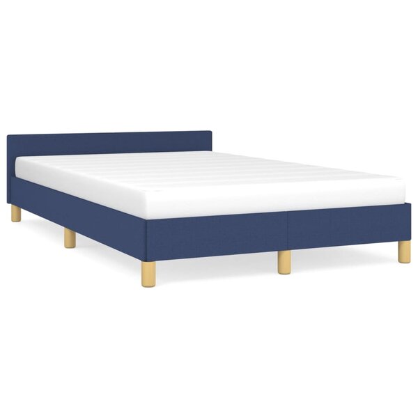 vidaXL Cadre de lit avec tête de lit Bleu 120x200 cm Tissu
