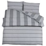 vidaXL Ensemble de housse de couette Gris 200x220 cm Coton