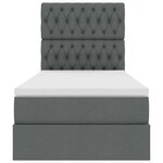 vidaXL Lit de rangement LED avec matelas Gris foncé 90 x 200 cm Tissu