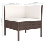 Salon de jardin meuble d'extérieur ensemble de mobilier 8 pièces avec coussins résine tressée marron 02_0017723