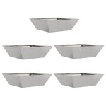 vidaXL Set de jardinières en bol 5 Pièces 50x50x15 cm en inox