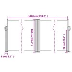 vidaXL Auvent latéral rétractable noir 100x1000 cm
