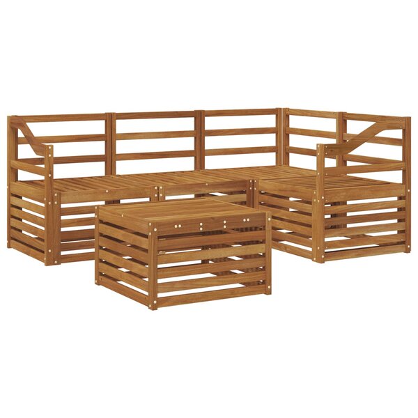 vidaXL Ensemble de canapés d'extérieur 5 pc Naturel Polyester