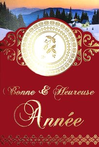 Carte bonne année doré présentez vos meilleurs vœux souhaits avec enveloppe