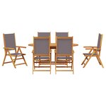 vidaXL Ensemble de repas de jardin 7 pièces en bois d'acacia anthracite