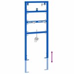 vidaXL Support mural de salle de bain Bleu 50 x 17.5 x 136 cm Acier