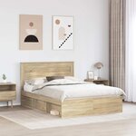 vidaXL Cadre de lit Sonoma 160 x 200 cm Bois de pin massif