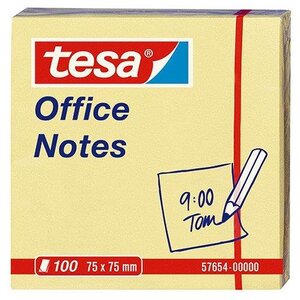 Bloc 'Office Notes' repositionnables  75 x 75 mm  jaune TESA