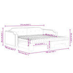 vidaXL Lit de jour avec gigogne et matelas noir 90x190 cm tissu