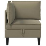 vidaXL Canapé d'angle avec rangement Kaki Velours