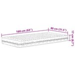 vidaXL Matelas en mousse pour enfants blanc 80x160 cm dureté H2 H3