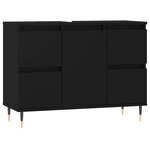 vidaXL Armoire de salle de bain noir 80x33x60 cm bois d'ingénierie