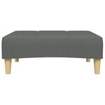 vidaXL Canapé-lit à 2 places avec repose-pied gris foncé tissu