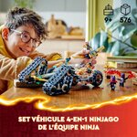 LEGO NINJAGO - Véhicule Combiné de l'Équipe des Ninjas 71820 - Aventure 4-en-1