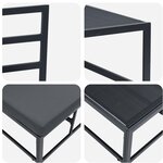 vidaXL Mobilier de jardin avec coussin avec oreiller Noir Aluminium
