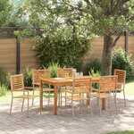 vidaXL Set de salle à manger de jardin 7 pièces Beige Poly Rattan Acacia
