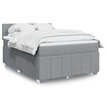 vidaXL Sommier à lattes de lit avec matelas Gris clair 160x200cm Tissu