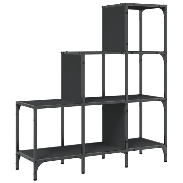 vidaXL Bibliothèque noir 92x30x102 cm bois d'ingénierie et métal