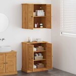 vidaXL Ensemble de mobilier de salle de bain avec étagère 2 Pièces Marron