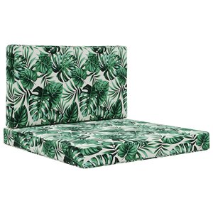vidaXL Coussin de canapé d'extérieur 2 Pièces Motif feuille Polyester