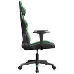 vidaXL Chaise de jeu Noir et vert Similicuir