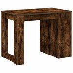 vidaXL Bureau avec tiroir et étagère chêne fumé bois d'ingénierie