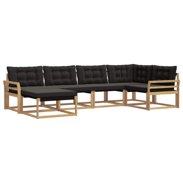 vidaXL Ensemble de canapés d'extérieur 6 pc Blanc et noir