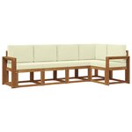 vidaXL Ensemble de canapés d'extérieur 5 pc Naturel et Crème