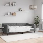 vidaXL Lit de repos sans matelas gris foncé 90x190 cm tissu