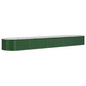 vidaXL Lit surélevé de jardin Acier galvanisé 368x80x36 cm Vert