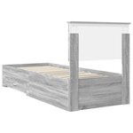 vidaXL Cadre de lit avec tête de lit Sonoma Gris et Argent 75 x 190 cm