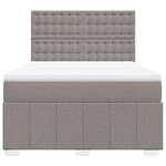 vidaXL Sommier à lattes de lit avec matelas Taupe 160x200 cm Tissu