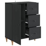 vidaXL Buffet avec tiroir Noir 66 x 34 5 x 90 cm Bois d'ingénierie
