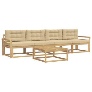 vidaXL Ensemble de canapés d'extérieur 4 pc Blanc et Beige