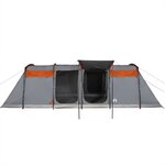 vidaXL Tente familiale tunnel 8 personnes gris et orange imperméable