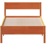 vidaXL Cadre de lit sans matelas cire marron 75x190 cm bois pin massif