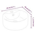 vidaXL Lavabo blanc 40x14 5 cm céramique rond