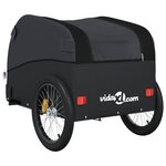 vidaXL Remorque de vélo noir 45 kg fer