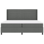 vidaXL Lit à ressorts avec matelas Gris foncé 200 x 200 cm tissu