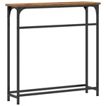 Table Console en Bois Vieilli 75x19 5x75 cm en Bois Agencé et Acier
