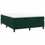 vidaXL Sommier à lattes de lit et matelas Vert foncé 140x190cm Velours