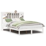 vidaXL Lit bibliothèque sans matelas blanc 140x200 cm bois pin massif
