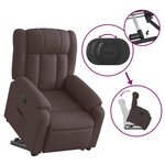 vidaXL Fauteuil inclinable électrique marron foncé tissu