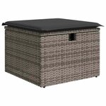 vidaXL Salon de jardin avec coussins 7 Pièces gris résine tressée